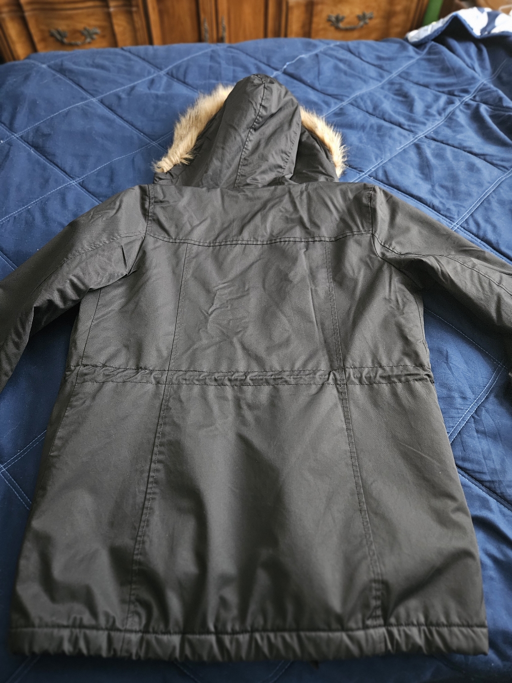 Levi Strauss Womens Black Sherpa Lined Parka